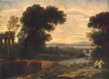 Claude Lorrain Painting - Landscape with the Rest on the Flight into Egypt 1666 Claude Lorrain